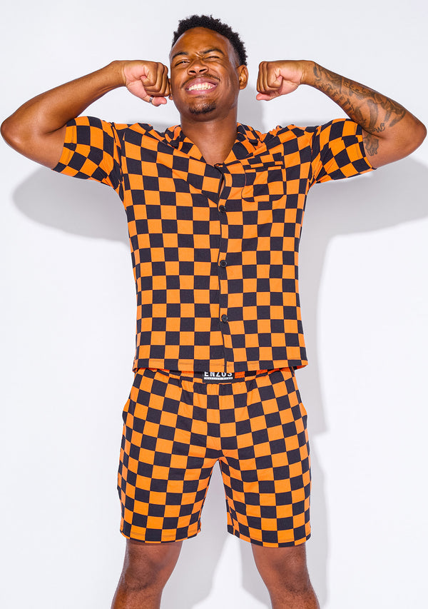 Men's - Catnapper Set (Checkmate - Orange) - FINAL SALE